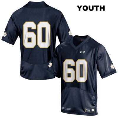 Notre Dame Fighting Irish Youth Cole Mabry #60 Navy Under Armour No Name Authentic Stitched College NCAA Football Jersey LIL1899EM
